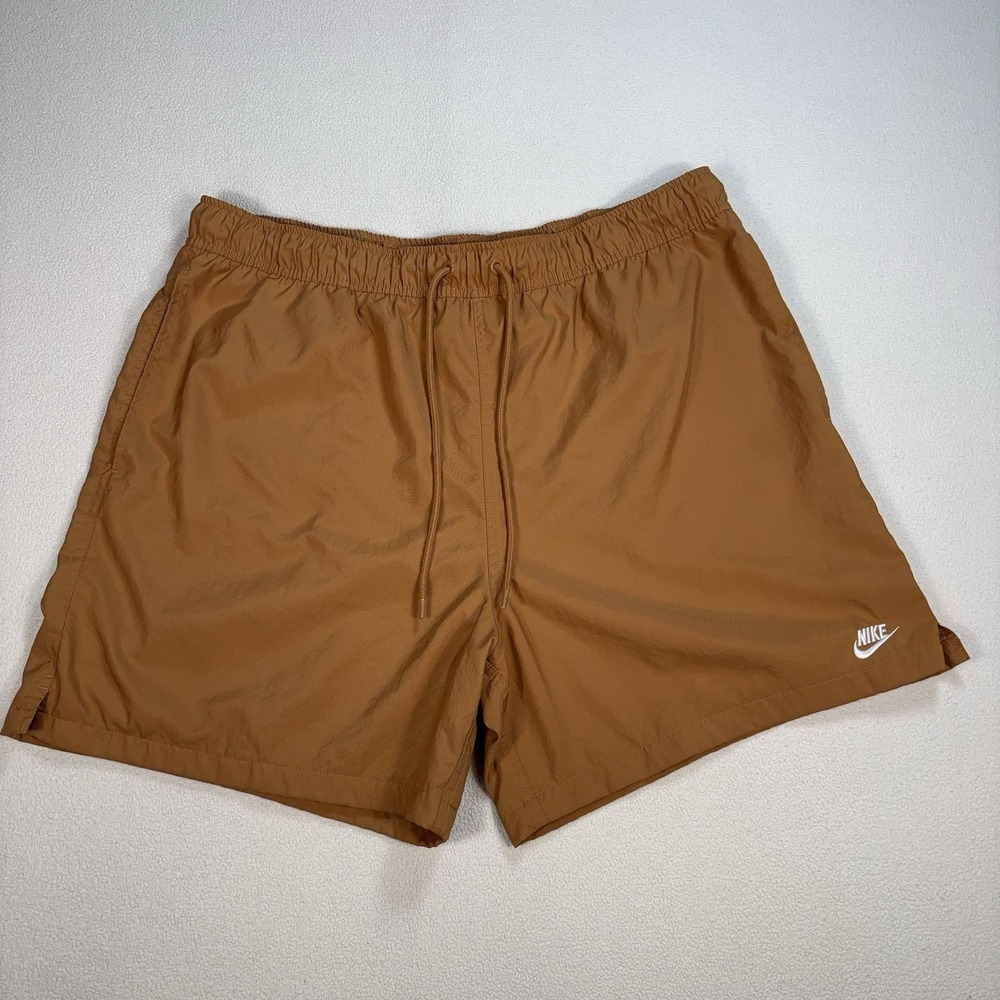 Nike Club Woven Flow Shorts Men's XL Yellow Mesh Lined Drawstring Futura FN3307